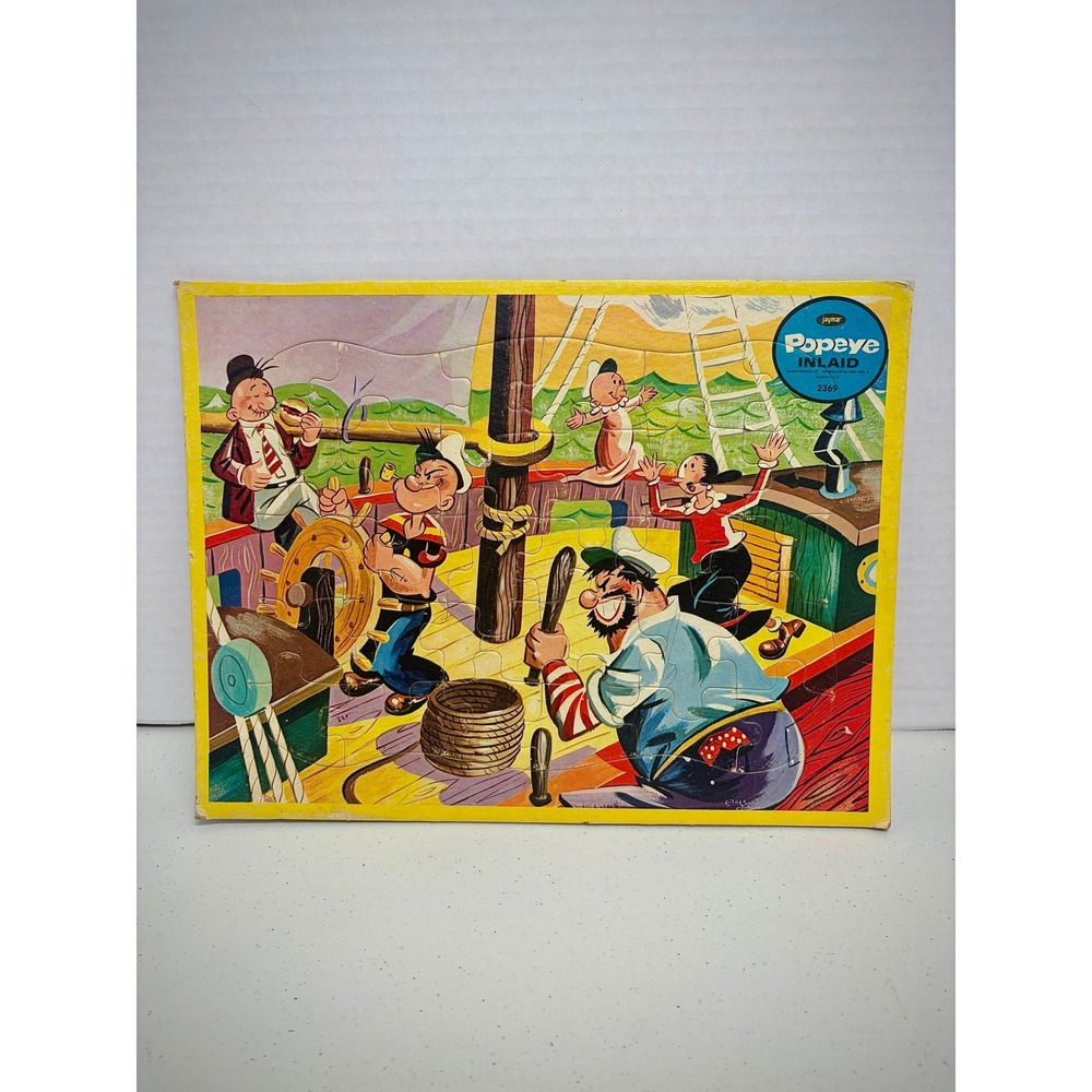 Vintage Disney 1960's Jaymar Popeyes Inlaid Tray Puzzle